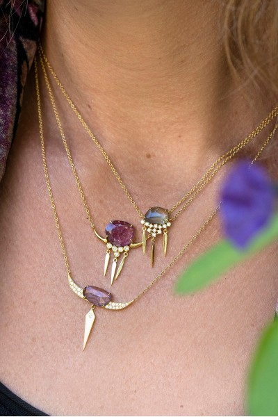 Bull's eye Tourmaline Necklace | Uranus Collection                                                               